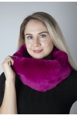 Fuchsia rex fur neck warmer